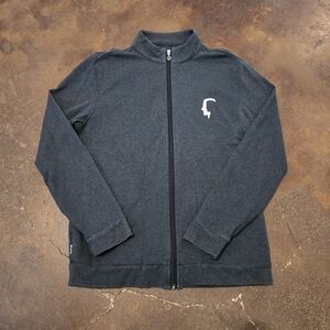 Linksoul Full Zip Gray Sweater 100% Luxury Cotton Size S